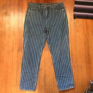 Striped American Eagle Mom Jeans